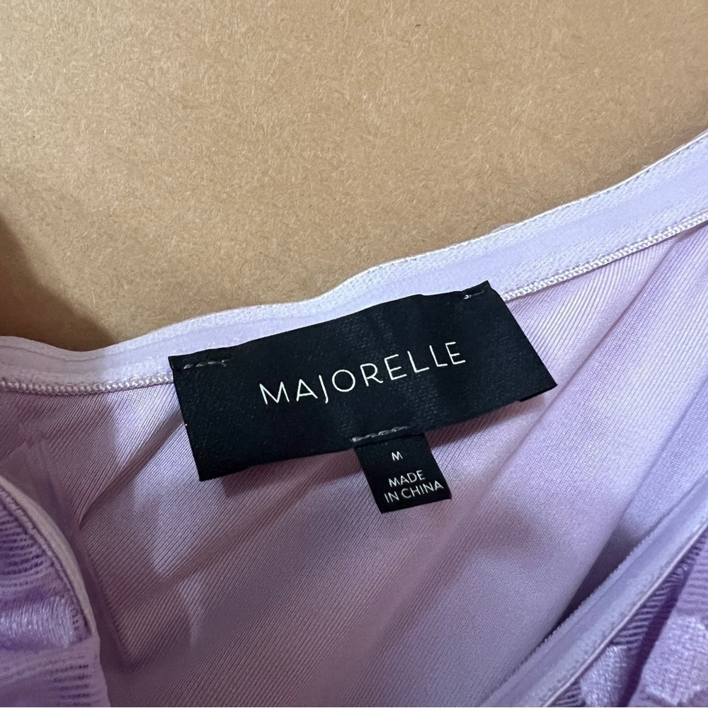 Majorelle | Karissa Mini Dress One Shoulder Ruffle Ruched Amethyst Purple Size M - Picture 3 of 15